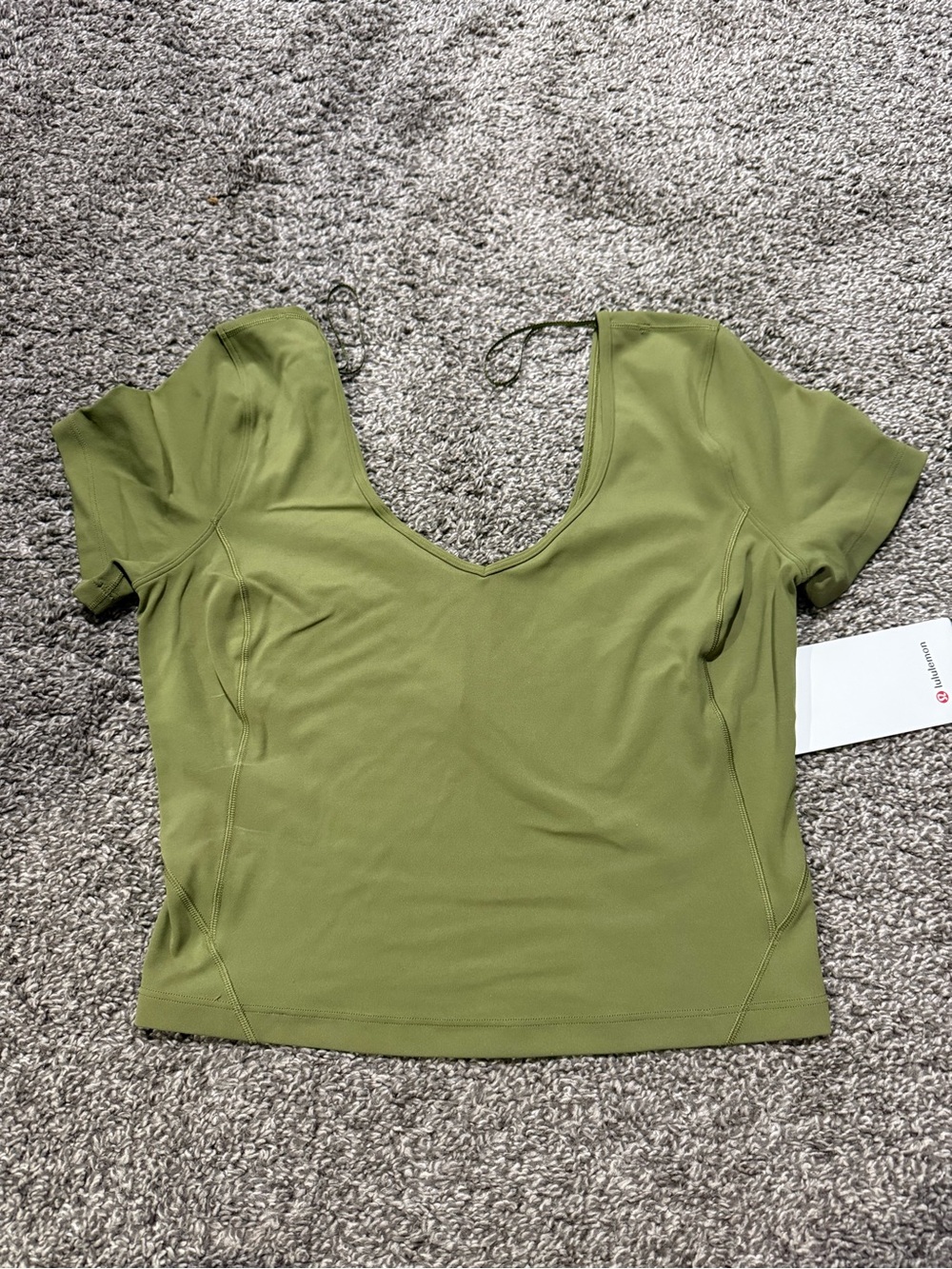 lululemon athletica Olive Green Scoop Neck Crop Top
